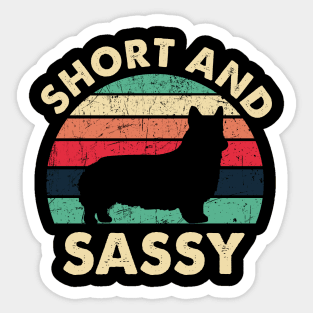 Vintage Retro Funny Corgi Dog Short Sassy Sticker